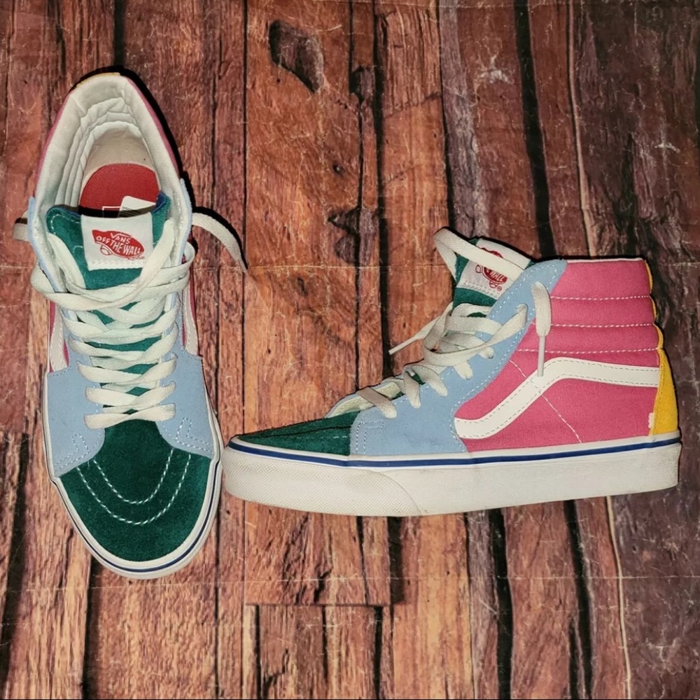 LIKE NEW VANS SK8 HI COLOR BLOCK SNEAKERS